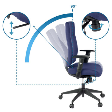 Офісне крісло / поворотне крісло PRO-TEC 300 тканина темно-синій hjh OFFICE
