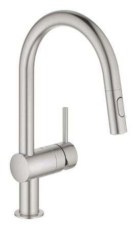 Змішувач кухонний GROHE Minta з висувним душем, 2 режими, SuperSteel, 32321002