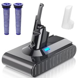 Акумулятор Dyson V7/SV11 (замінний) з LED дисплеєм + 2 фільтри, викрутка, гвинти, блокування кнопки | Оригінал