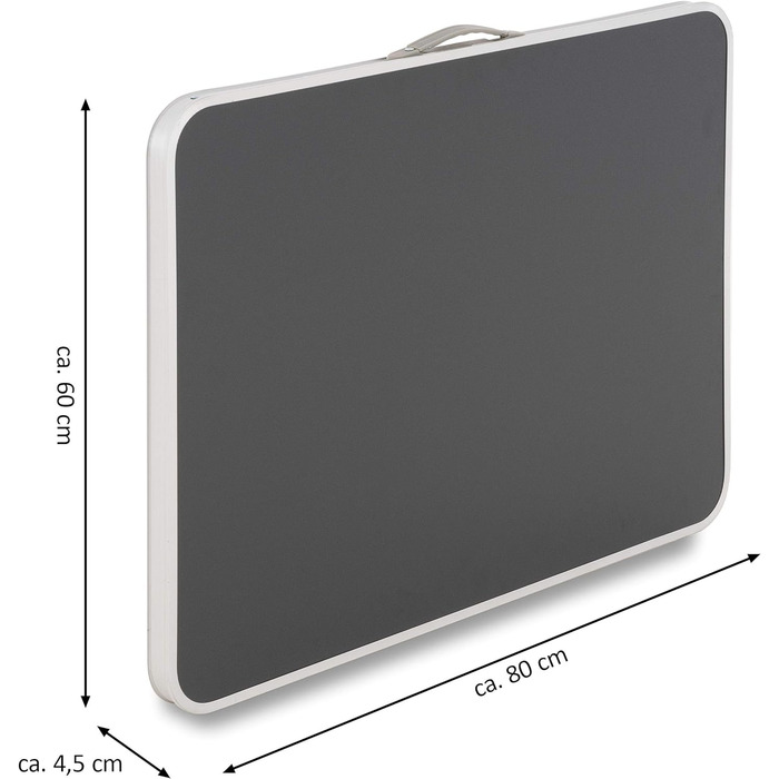 Складаний стіл Sonlex для кемпінгу та балкона, сірий, 80x60x70 см, легкий портативний стіл-кейс з ручкою