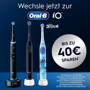 Електрична зубна щітка Oral-B iO Series 9, набір з 2 шт (Чорна та Рожева), 3 додаткові насадки та футляр