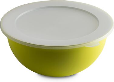 Велика кухонна миска Omada з кришкою 6,5 л, легка, ударостійка, для посудомийної машини, серія Sanaliving, яскраво-зелена