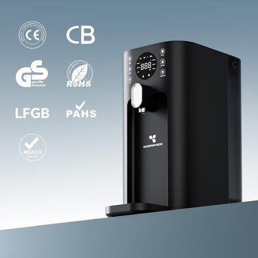 CIARRA X SusGreenable Зворотний осмос для питної води 100GPD з підігрівом, 4 температури, 5-ступеневий фільтр RO з SGROF03, настільний без встановлення, Чорний