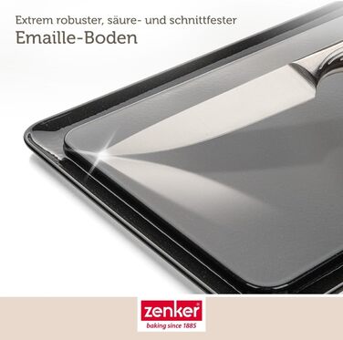 Форма для випічки Zenker прямокутна з кришкою DELUXE, коробка для транспортування випічки з емальованим дном, дека для випічки з кришкою (колір: Чорний/Прозорий/Червоний), кількість: 1 шт. з транспортувальною кришкою Single