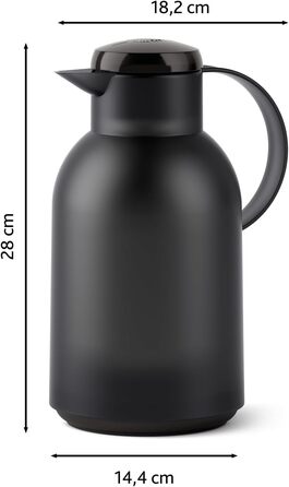 Термос Emsa Samba 1,5 л з Quick Press, 12 год тепло, 24 год холод, прозорий чорний