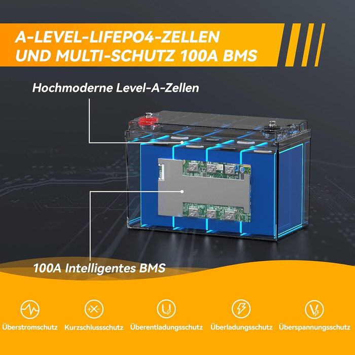 LiFePO4 акумулятор Power Queen 12V 100Ah з підігрівом для кемперів та будинків на колесах (12V100Ah-HEAT)