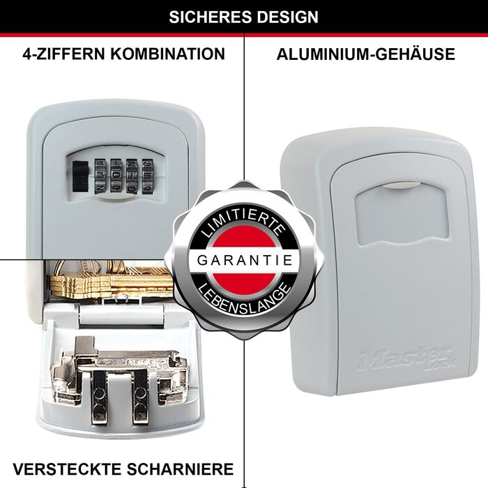 Ключниця Master Lock з кодовим замком для настінного монтажу, середнього розміру, для зовнішнього використання (Cream, Medium)