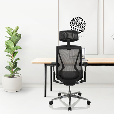 Офісне крісло / поворотне крісло INSPERO сітка / тканина чорна hjh OFFICE