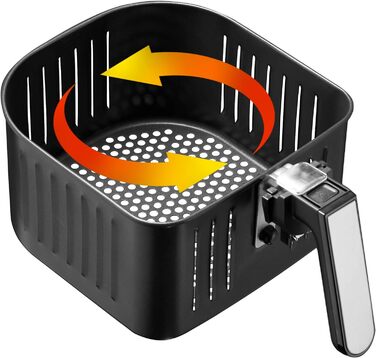 Tectake XXL аерофритюрниця 10,2 л, без олії, 8 програм, сенсорний дисплей, срібляста, рецепт у комплекті