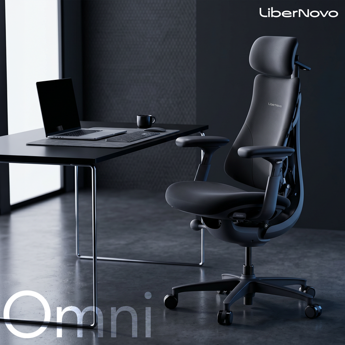 Крісло офісне ергономічне LiberNovo Omni Midnight Black 48 см
