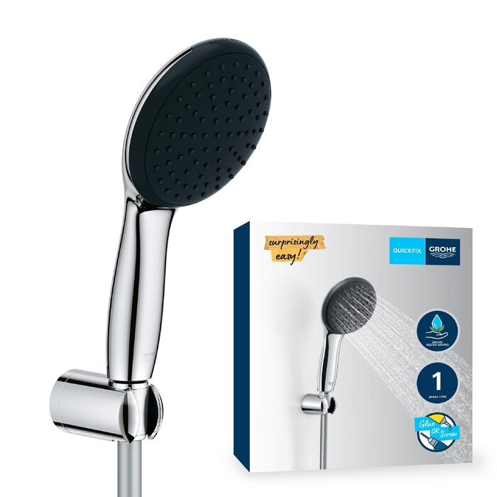 Душовий набір GROHE Vitalio 110: ручна лійка з шлангом 1.5м, економна (8 л/хв), 1 режим струменя, хром, 26720001