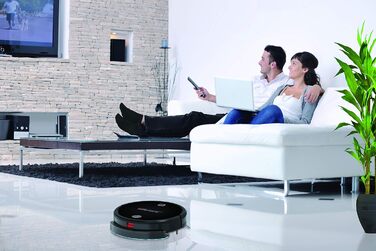 Робот-пилосос Hoover H-GO 300 HYDRO з функцією вологого прибирання для всіх типів підлог і килимів, 5 програм, 120 хв роботи, сенсор перешкод, захист від падінь