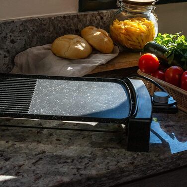 Електричний гриль Cecotec Tasty&Grill 2000 InoxStone, антипригарна панель Rockwater, 2000 Вт, регулятор температури, корпус із нержавіючої сталі