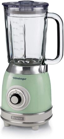 Блендер Ariete Vintage 583, скляний, ретро, 1000 Вт, 1,5 л, 4 швидкості, подрібнювач льоду, зелений