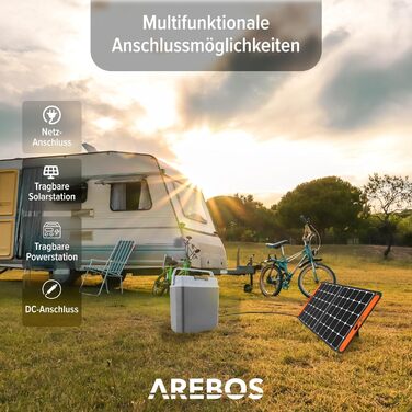 Електрична термоелектрична автохолодильник Arebos 20 л, для охолодження та підігріву, міні-холодильник з ECO режимом, 12/230V, антрацит