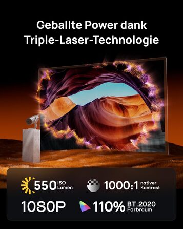 XGIMI MoGo 4 Laser: Портативний проектор з Google TV, Harman Kardon, 550 ANSI лм, до 2.5 год роботи