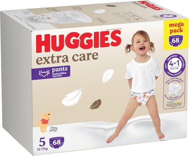 Підгузки-трусики Huggies Extra Care, ультрапоглинаючі, розмір 5 (12-17 кг), 68 шт.