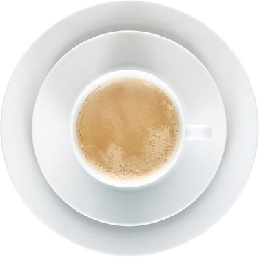 MamboCat Tommy - 18-Piece White Porcelain Coffee Set for 6 People | 6 Cups, Saucers & Plates | Stylish Coffeeware for Breakfast, Coffee, Hotel & Restaurant Use