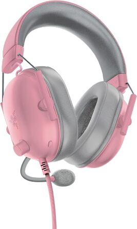 Ігрова гарнітура Razer BlackShark V2 X Quartz Pink — дротова навушники для кіберспорту, 7.1 Surround Sound, мікрофон Hyperclear, 50мм драйвери Triforce, рожева