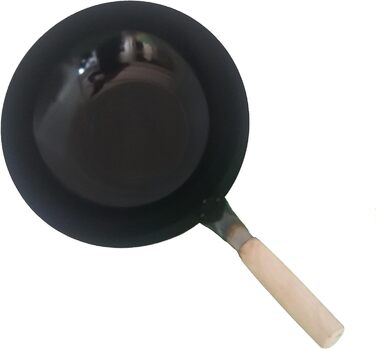 Wok-пательня AAF Nommel 36 см, кругле дно, вуглецева сталь, натуральне антипригарне покриття, попередньо прожарена