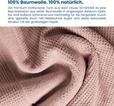 Рушники Schiesser Turin 4 шт, 100% бавовна, пудрово-рожеві, 50x100 см, екологічні