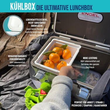 Термобокс ENGEL 30qt (28.4л) герметичний, портативний для кемпінгу, пікніка, туризму - охолоджувач без електрики, колір: блакитний