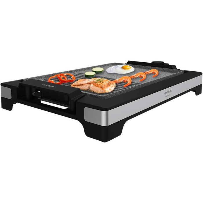 Електрична гриль-плита Cecotec Tasty&Grill 2000 InoxStone, 2000 Вт, нержавіюча сталь, регульована температура, антипригарне покриття