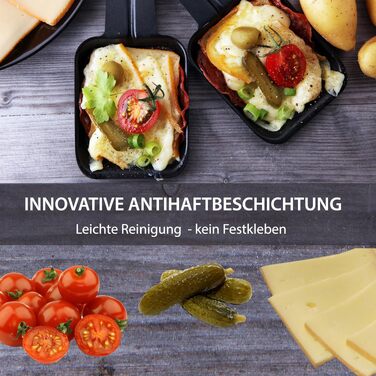Раклютниця Syntrox Germany Glarus з гриль-пластиною та кам'яною пластиною для 2 осіб, нержавіюча сталь