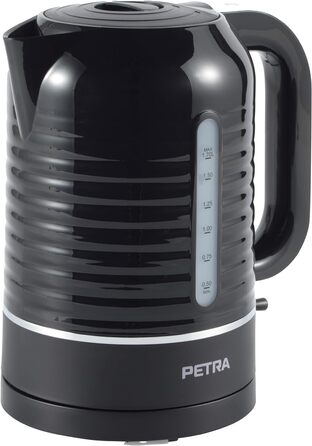 Електрочайник Petra PT5572BLKVDE 1,7 л, 3000 Вт, індикатор рівня води, антикальцієвий фільтр, 360° база, захист від перегріву, Strix-контролер, швидке кип'ятіння