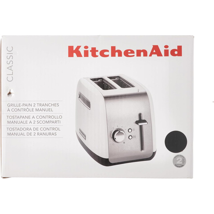 Тостер KitchenAid CLASSIC на 2 скибки, 1.8 кг, чорний