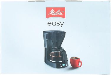 Кавоварка фільтраційна Melitta Easy Timer з таймером, скляною колбою, антикрапельною системою, 10 чашок, чорна