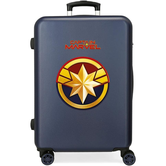 Середня валіза Marvel Avengers, синя, 48x68x26 см, жорсткий ABS, кодовий замок, 70 л, 3,7 кг, 4 подвійні колеса