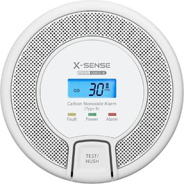 Датчик CO X-Sense з цифровим дисплеєм, детектор чадного газу, точний сенсор, термін служби 10 років, змінна батарея, сертифікат EN 50291, CO03D (1 шт.)