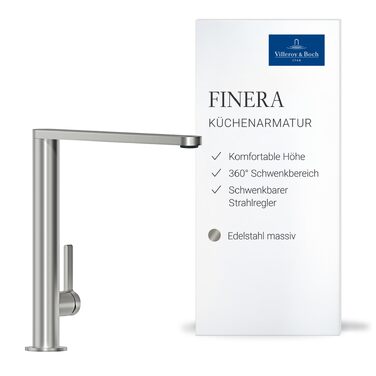 Кухонний змішувач Villeroy & Boch Finera, висота 251 мм, масивна нержавіюча сталь, круглий