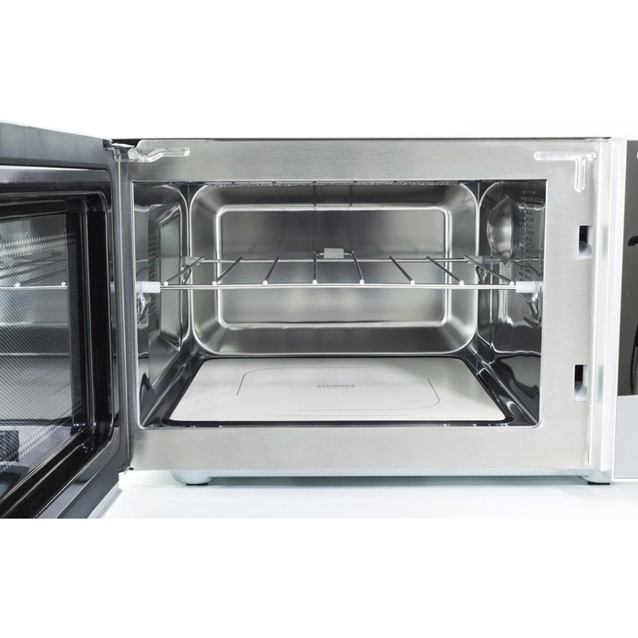 Мікрохвильова піч з грилем CASO MG25 Ceramic Menu, 25 л, 900 Вт, без піддону, нержавіюча сталь, 2 рівня, керамічне дно, дзеркальна поверхня, 1000 Вт гриль, Sound on/off