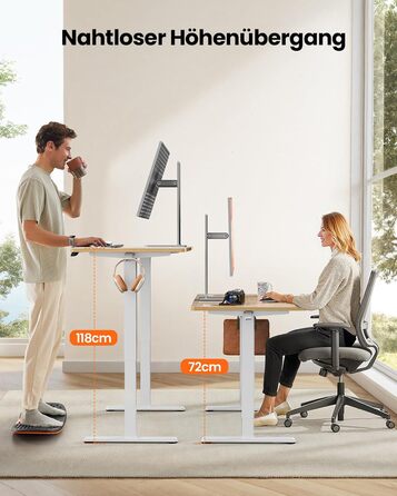 Електричний стіл ErGear 120x60 см, регульована висота, 4 пам'яті, геймерський стіл, 4-секційна бежева стільниця