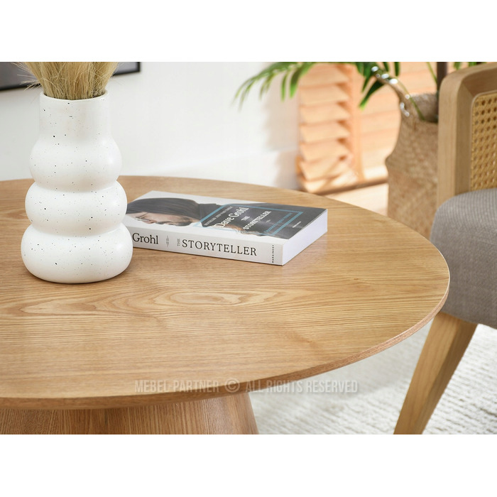 Журнальний стіл Mebel-Partner круглий, 80 x 80 x 45,5 см, колір дуб