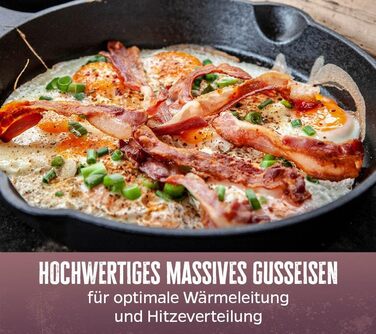 Сковорода для гриля Grillfürst, чавунна, з двома ручками, Ø 40 см, масивна жаростійка сковорода з високими бортами для газового гриля, плити та відкритого вогню