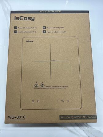Індукційна плита IsEasy 2100 Вт, 28 см, портативна, 1 конфорка, сенсорне управління, 9 режимів нагріву, таймер 8 годин, функція Boost, чорна