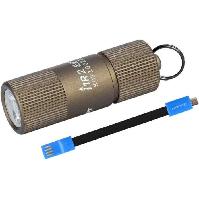 Міні-ліхтарик OLIGHT I1R II 150 люмен, брелок, водонепроникний IPX8, USB-зарядка, для ключів, кемпінгу, туризму (Desert Tan)