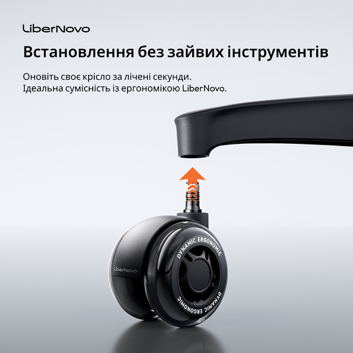 Комплект подвійних гумових коліс для крісел LiberNovo Graphite