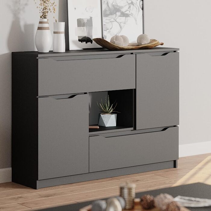 Комод Vicco Ruben антрацитовий 120x84 см, 2 шухляди