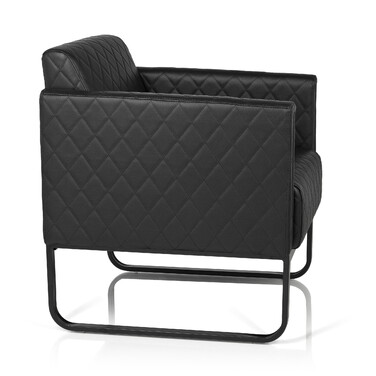 Крісло для відпочинку ARUBA BLACK, чорний каркас, штучна шкіра, одноразове, чорний колір, hjh OFFICE