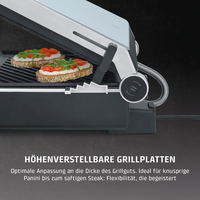 Контактний гриль CASO SteakChef з антипригарним покриттям, регулювання температури 100-220°C