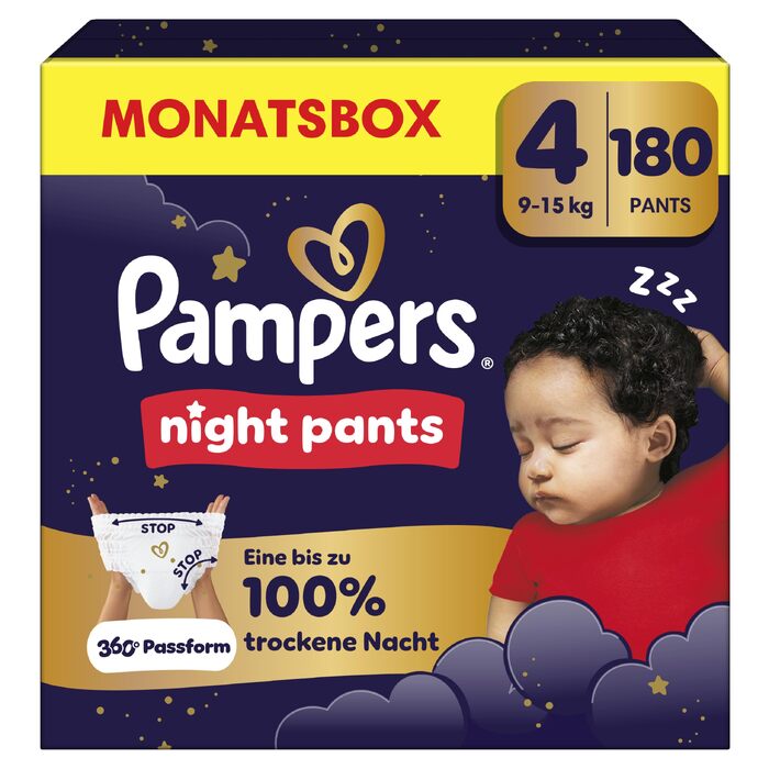 Нічні підгузки-трусики Pampers Night Pants, розмір 4 (9-15 кг), 180 шт.