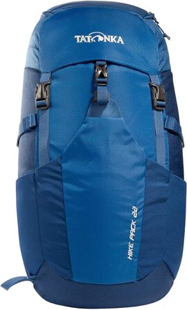 Рюкзак для походів Tatonka Hike Pack 22 л з вентиляцією спини та дощовиком, легкий і зручний, синій/темно-синій
