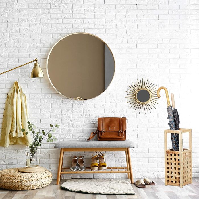 Підставка для парасольок Relaxdays з натурального дерева, квадратна, 50x18x18 см, горіх, тримач для парасольок у передпокій