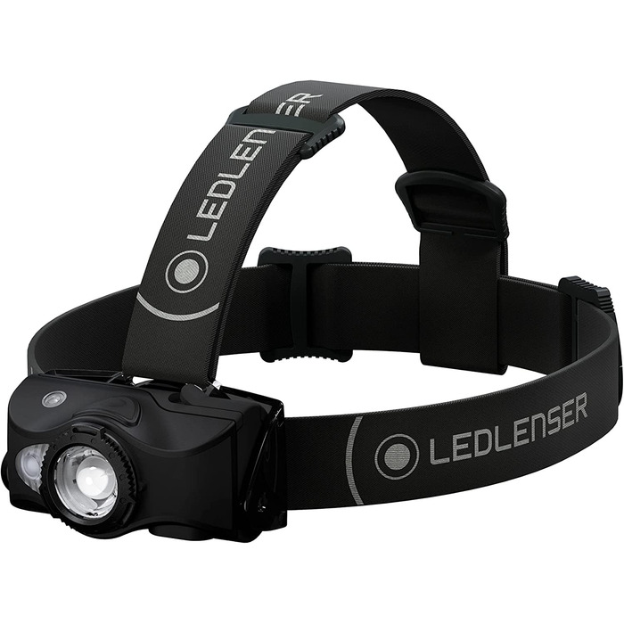 Налобний ліхтар Ledlenser MH8 600 Лм, акумуляторний, LED, чорний, для полювання та риболовлі, до 60 годин, червоне/зелене/синє світло, фокусування, 2xAA, транспортувальний замок