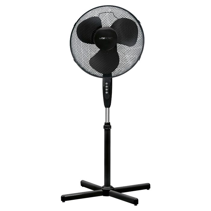 Вентилятор Clatronic VL 3603 S поворотний, 40 см, 3 швидкості, чорний | Підлоговий вентилятор з регулюванням висоти та кута нахилу