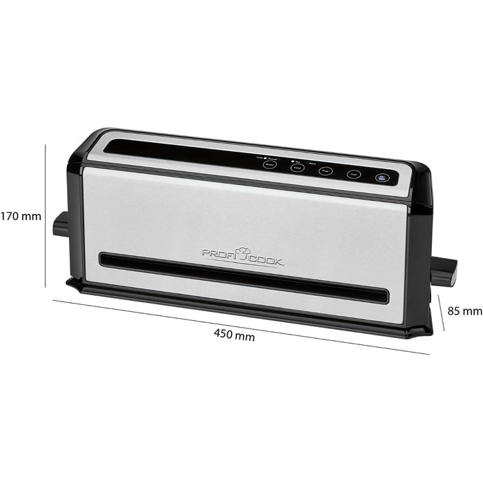 ProfiCook PC-VK 1080 Вакуумний пакувальник з насосом для Sous Vide | 12 л/хв, нержавіюча сталь, 10 пакетів